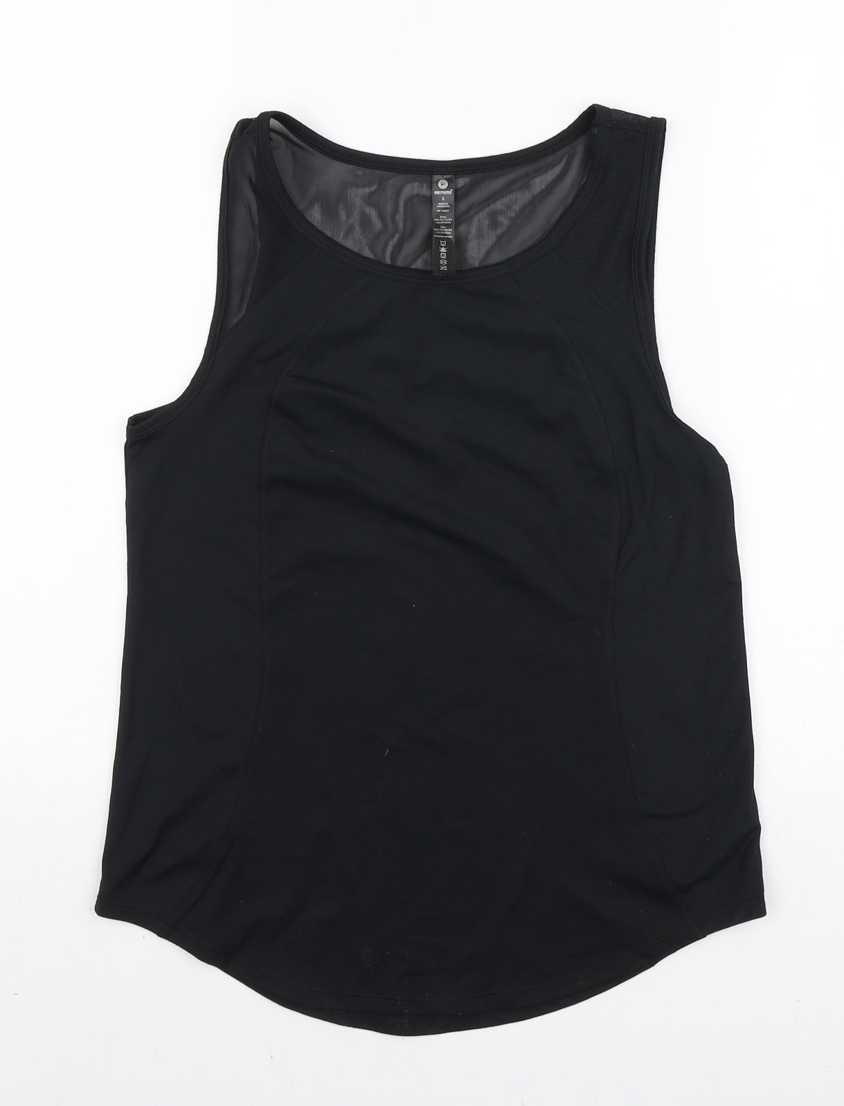 90 Degree Womens Black Polyester Basic Tank Size S Boat Neck Pullover