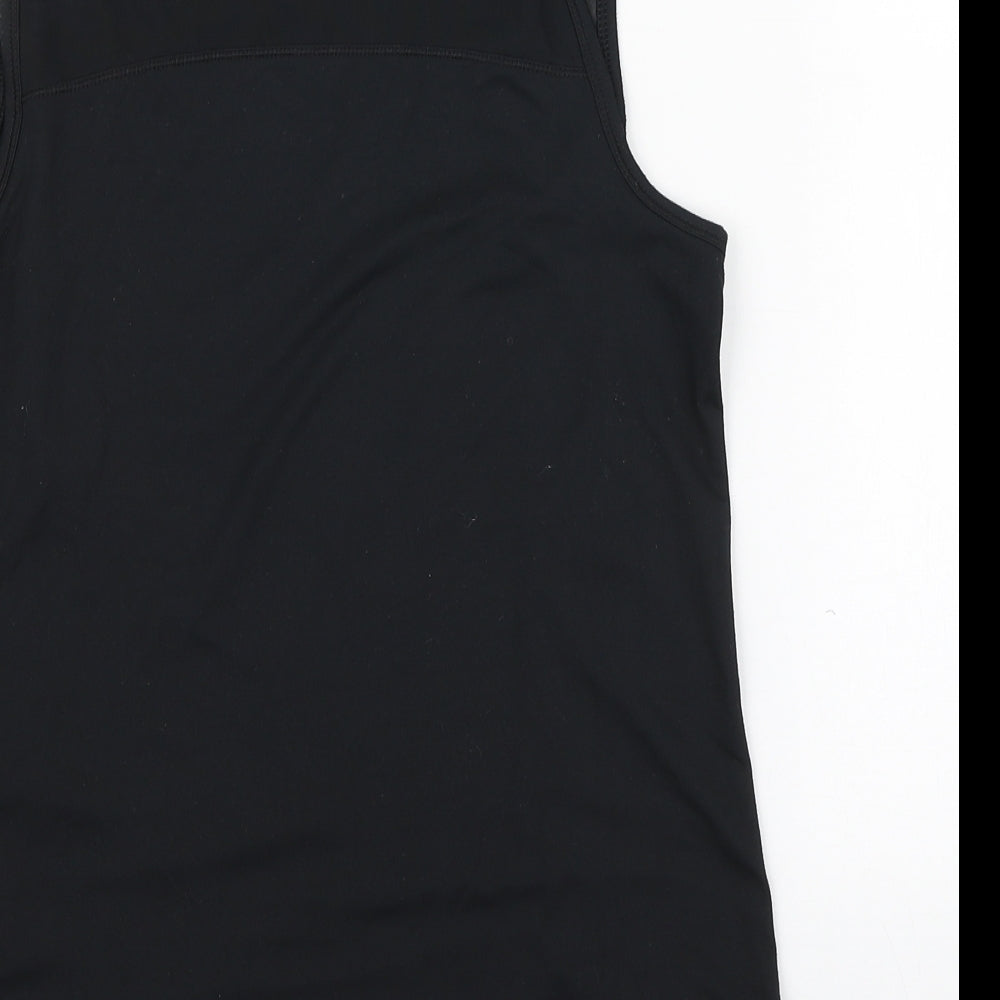 90 Degree Womens Black Polyester Basic Tank Size S Boat Neck Pullover