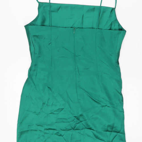 Zara Womens Green Polyester Mini Size S Square Neck Zip