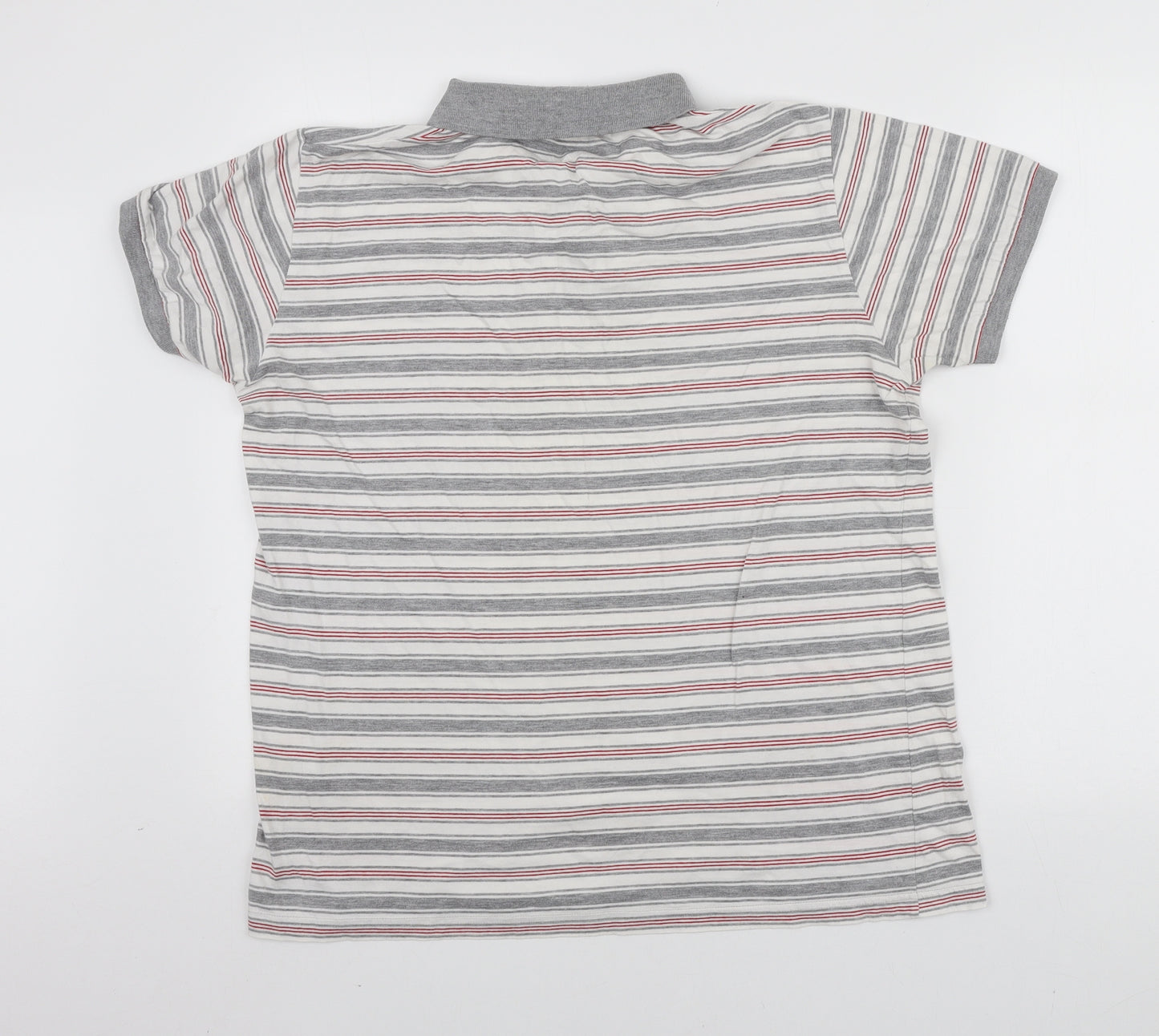 Burton Mens Multicoloured Striped Cotton Polo Size L Collared Button