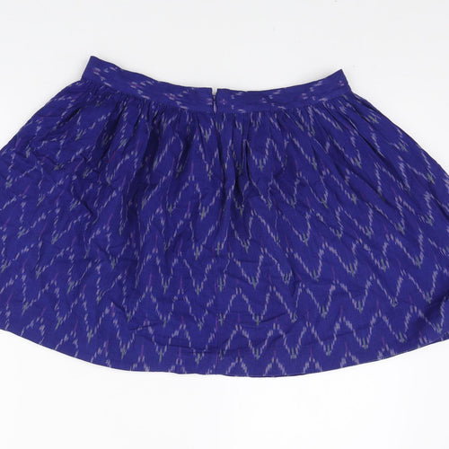 Gap Womens Blue Geometric Cotton Mini Skirt Size 6 Tie
