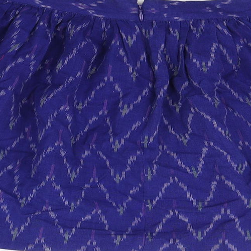 Gap Womens Blue Geometric Cotton Mini Skirt Size 6 Tie
