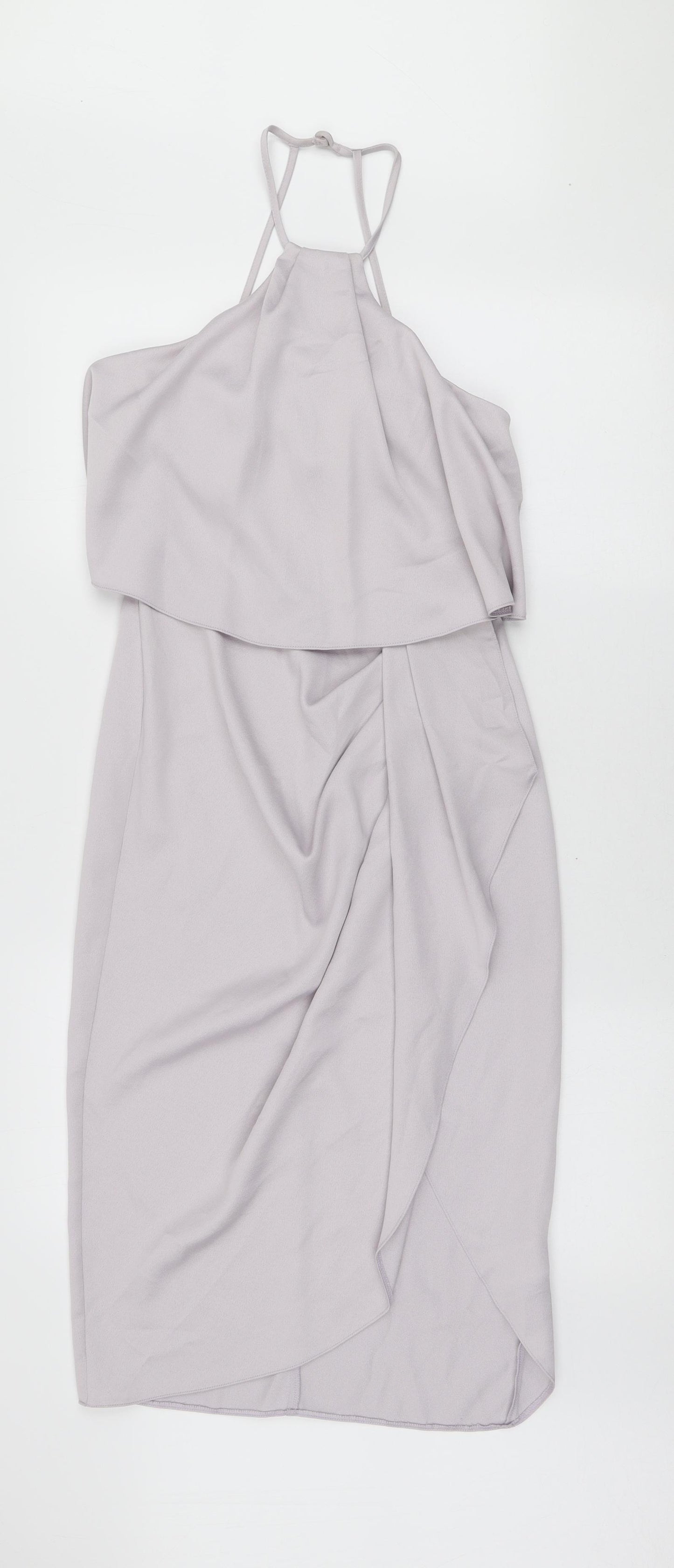 Lipsy Womens Purple Polyester Bodycon Size 6 Halter Zip