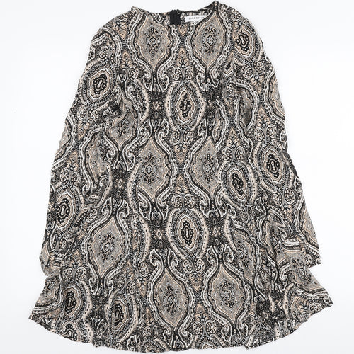 Glamorous Womens Multicoloured Paisley Viscose Mini Size XS Round Neck Zip