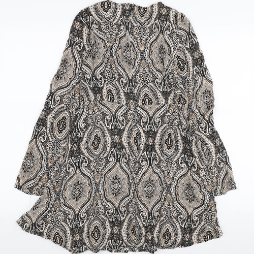 Glamorous Womens Multicoloured Paisley Viscose Mini Size XS Round Neck Zip