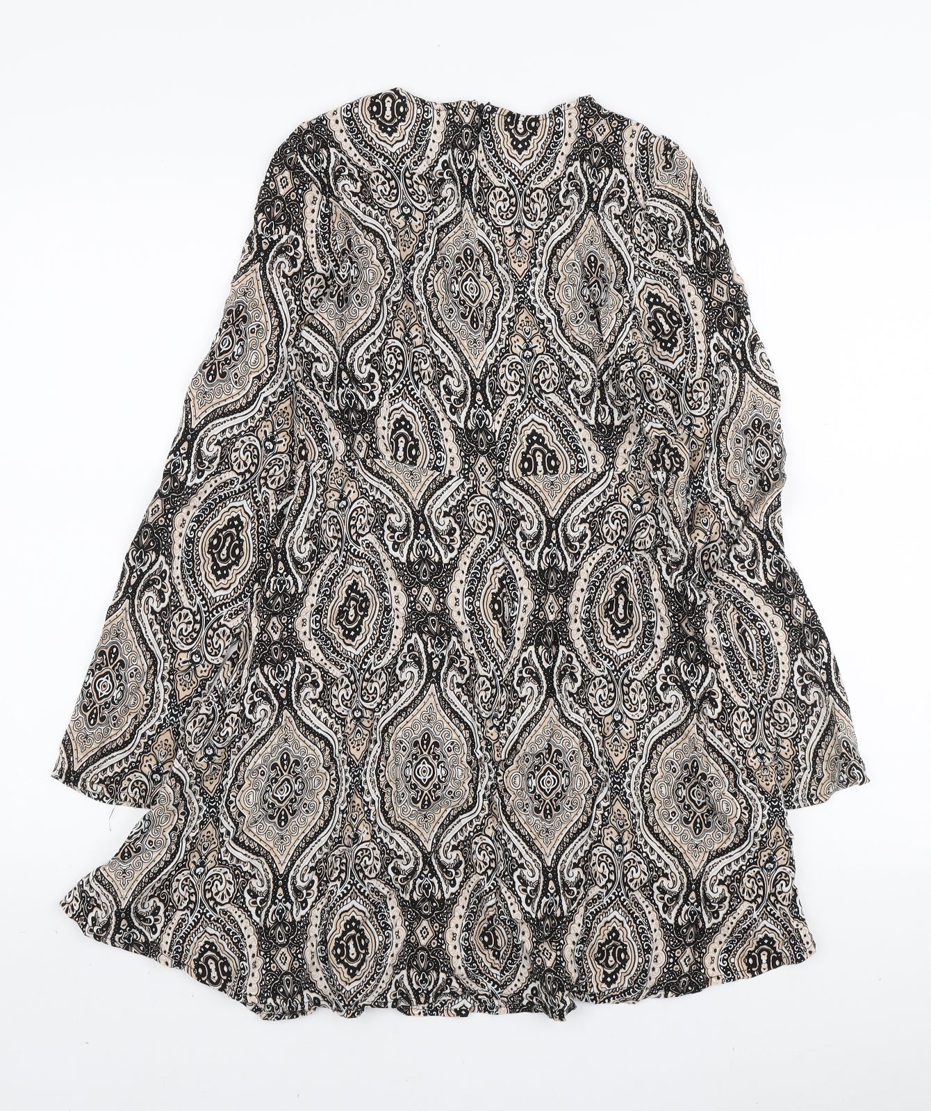 Glamorous Womens Multicoloured Paisley Viscose Mini Size XS Round Neck Zip