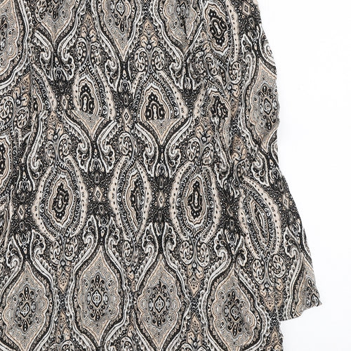 Glamorous Womens Multicoloured Paisley Viscose Mini Size XS Round Neck Zip
