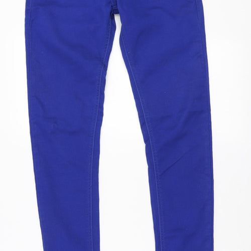 Hello Miss Womens Blue Cotton Skinny Jeans Size 26 in L32 in Regular Zip