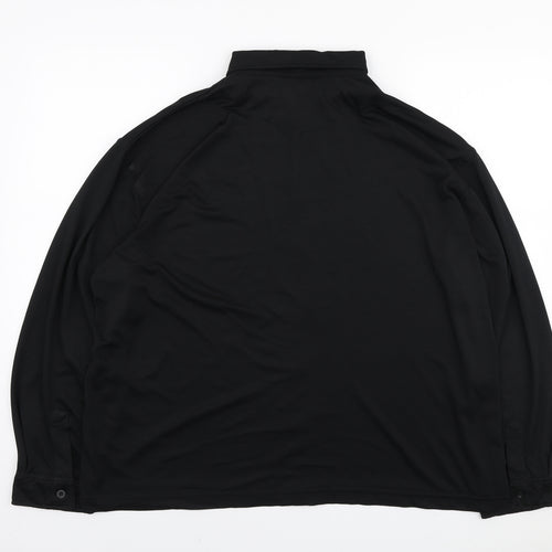 Angelo Litrico Mens Black Polyester Button-Up Size XL Collared Button