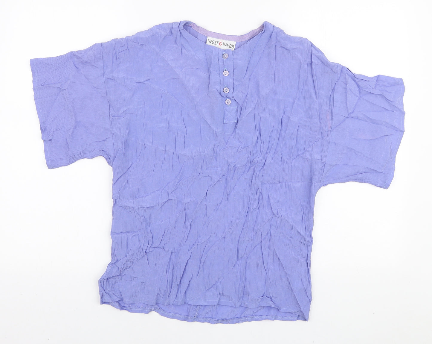 West & Webb Womens Purple Viscose Basic T-Shirt Size S Round Neck