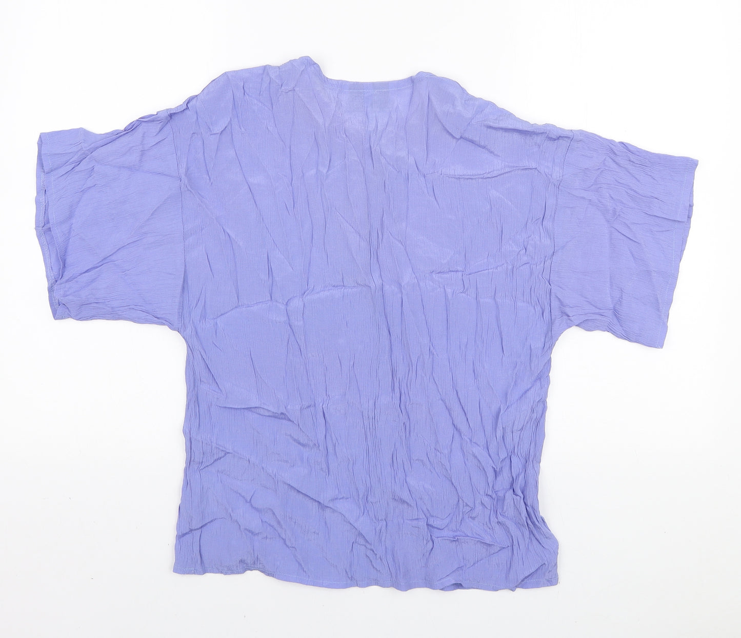West & Webb Womens Purple Viscose Basic T-Shirt Size S Round Neck