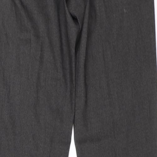HUGO BOSS Womens Grey Wool Trousers Size 46 L32 in Regular Zip