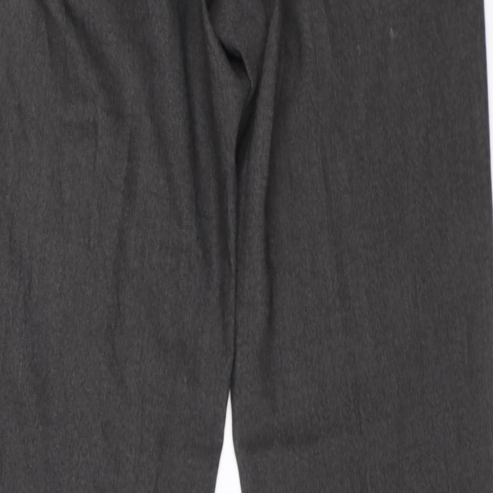 HUGO BOSS Womens Grey Wool Trousers Size 46 L32 in Regular Zip