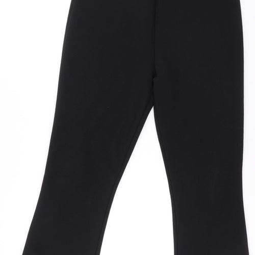 Preworn Womens Black Polyester Trousers Size 14 L24 in Regular