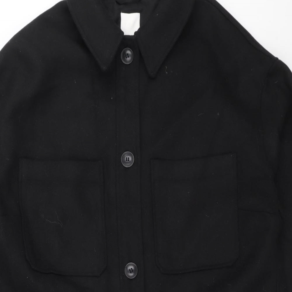 H&M Womens Black Jacket Size XL Button