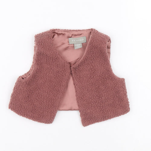 Primark Girls Pink Gilet Jacket Size 6-9 Months Button