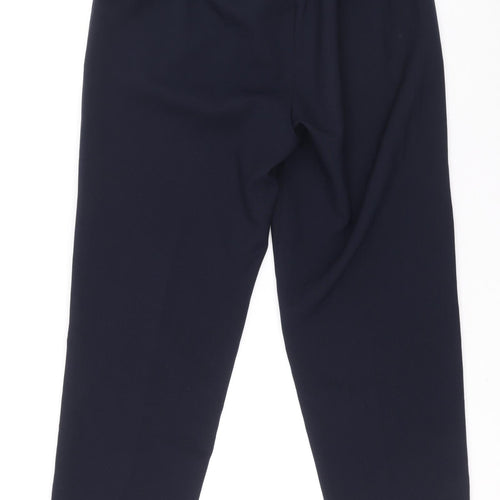 First Avenue Womens Blue Polyester Trousers Size 12 L27 in Regular