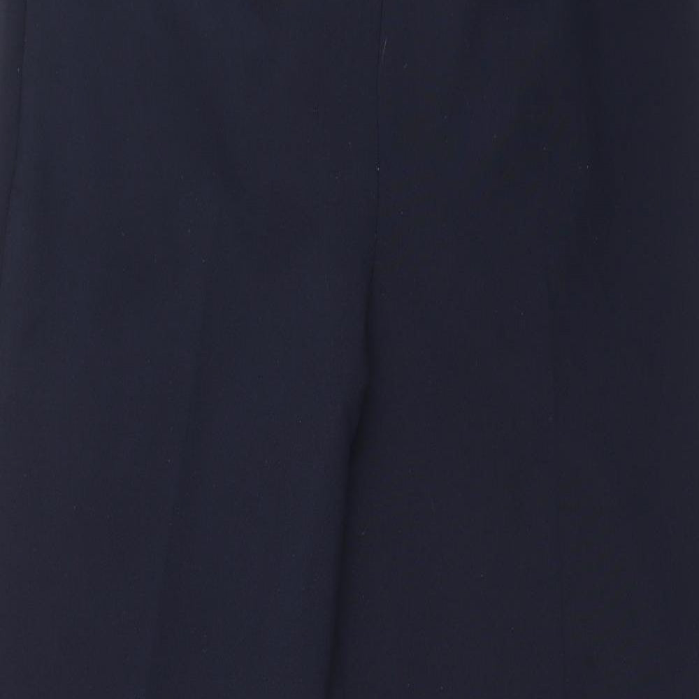 First Avenue Womens Blue Polyester Trousers Size 12 L27 in Regular