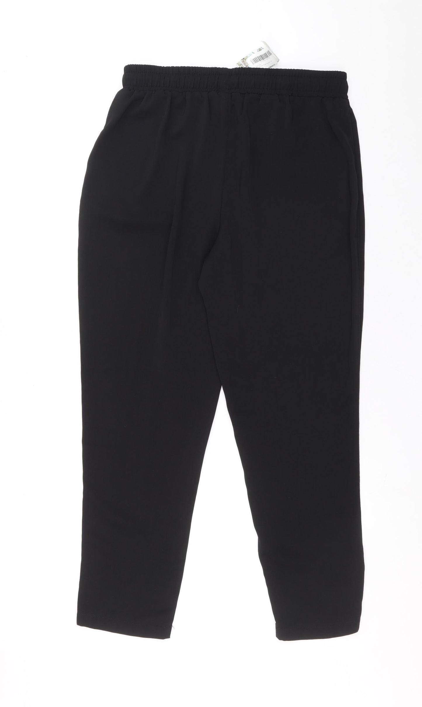 Boohoo Womens Black Polyester Carrot Trousers Size 14 L27 in Regular Drawstring