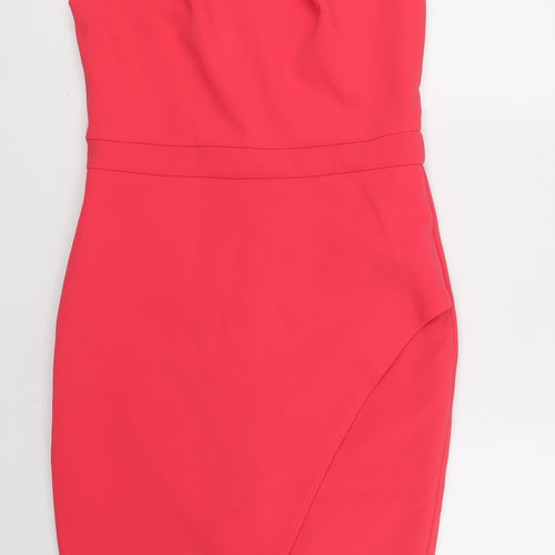 River Island Womens Pink Pencil Dress Size 12 Halter Zip