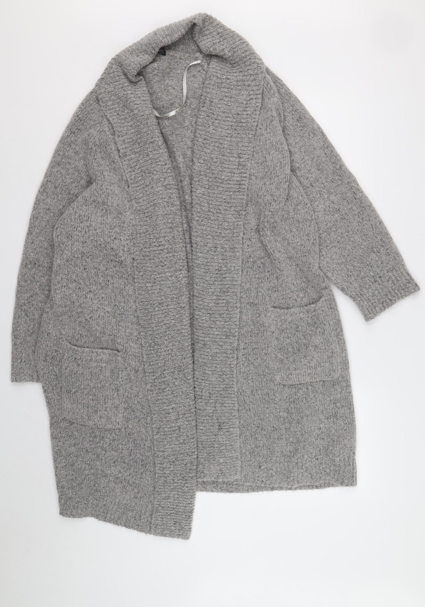 Atmosphere Womens Grey V-Neck Acrylic Cardigan Jumper Size 18