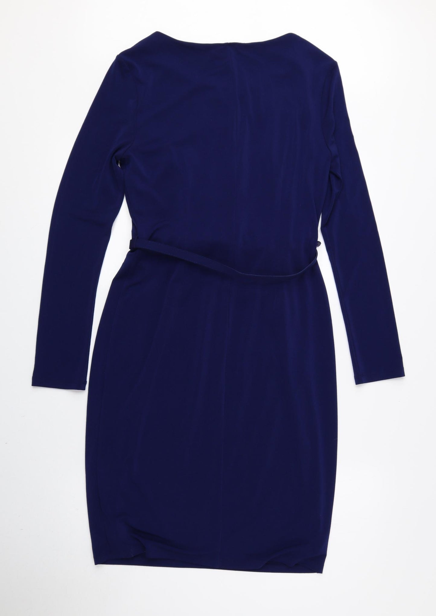 Jane Norman Womens Blue Polyester Pencil Dress Size 10 Boat Neck Pullover
