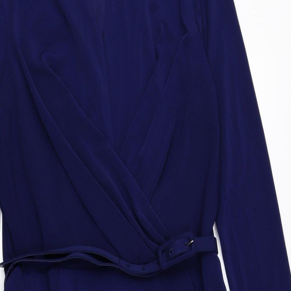 Jane Norman Womens Blue Polyester Pencil Dress Size 10 Boat Neck Pullover