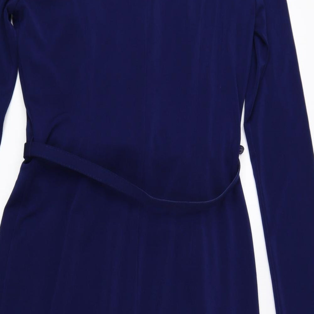 Jane Norman Womens Blue Polyester Pencil Dress Size 10 Boat Neck Pullover