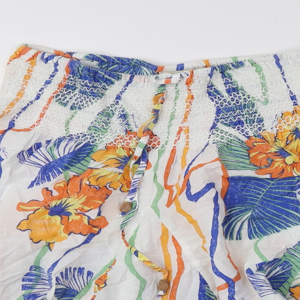 RIP CURL Womens Multicoloured Floral Polyester A-Line Skirt Size 8 Tie