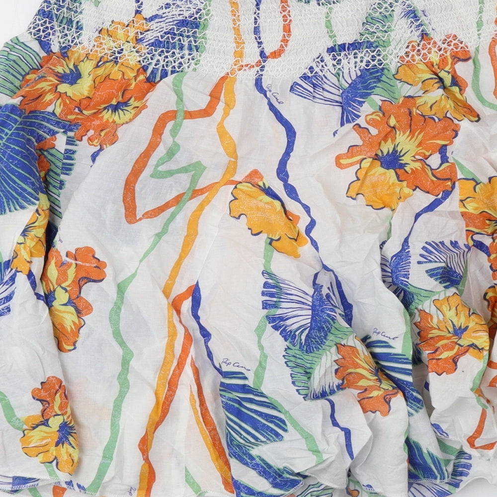 RIP CURL Womens Multicoloured Floral Polyester A-Line Skirt Size 8 Tie