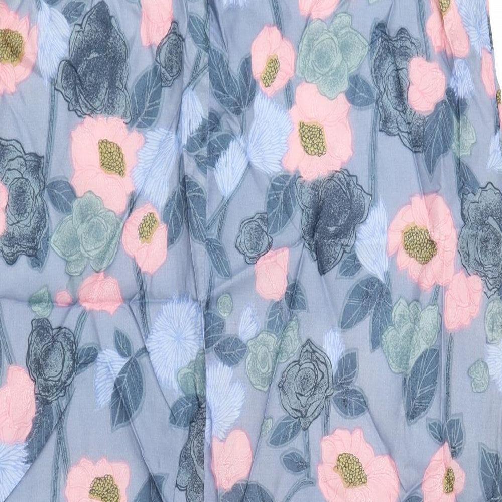 Preworn Womens Multicoloured Floral Polyester Sheath Size 22 Boat Neck Pullover