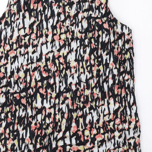 Marks and Spencer Womens Multicoloured Geometric Flax Basic Tank Size 12 V-Neck