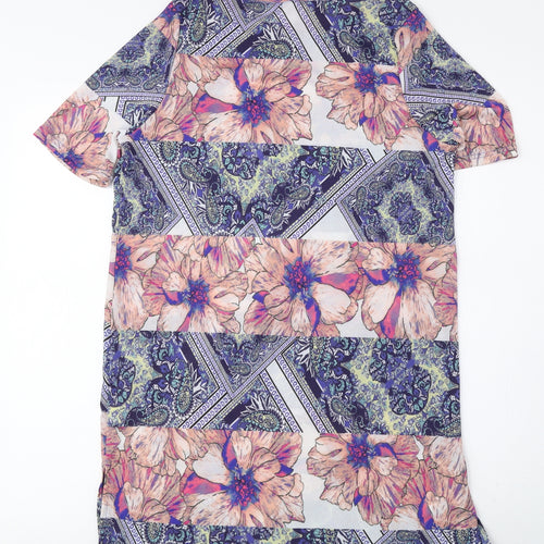 River Island Womens Multicoloured Floral Polyester Shift Size 8 Crew Neck Pullover