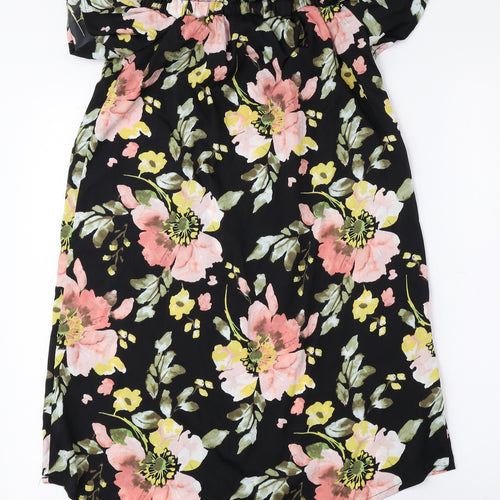 Atmosphere Womens Multicoloured Floral Polyester Mini Size 6 Off the Shoulder Pullover