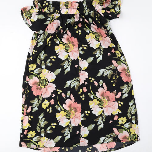 Atmosphere Womens Multicoloured Floral Polyester Mini Size 6 Off the Shoulder Pullover