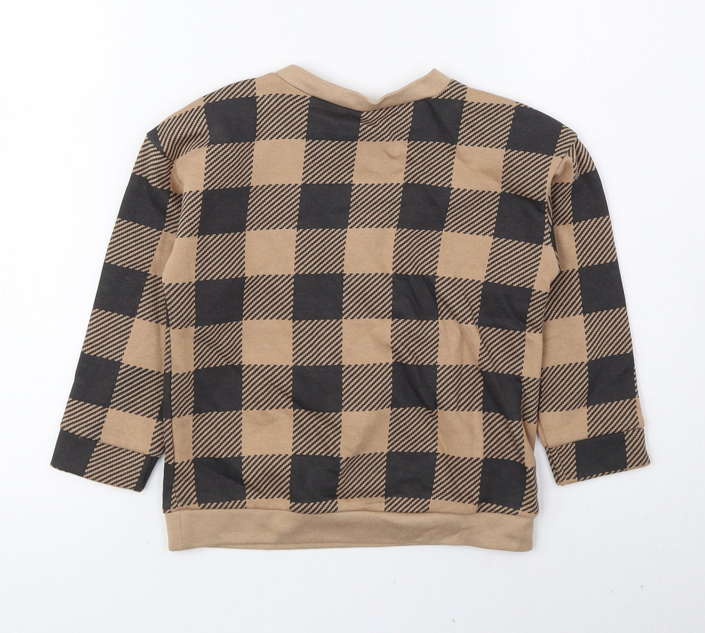 TU Baby Brown Geometric Cotton Pullover Jumper Size 18-24 Months Snap