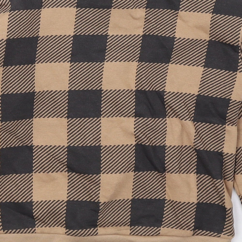 TU Baby Brown Geometric Cotton Pullover Jumper Size 18-24 Months Snap