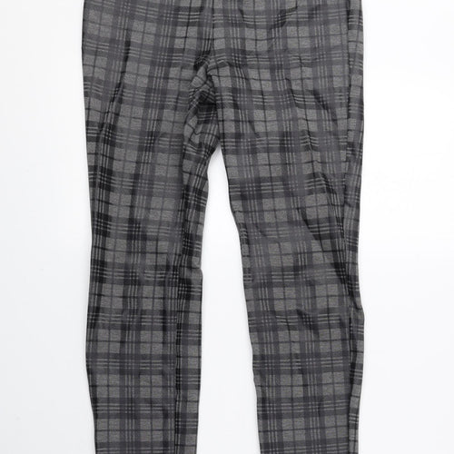George Womens Grey Check Viscose Jegging Leggings Size 8 L25 in