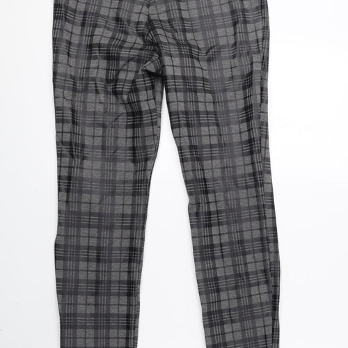 George Womens Grey Check Viscose Jegging Leggings Size 8 L25 in