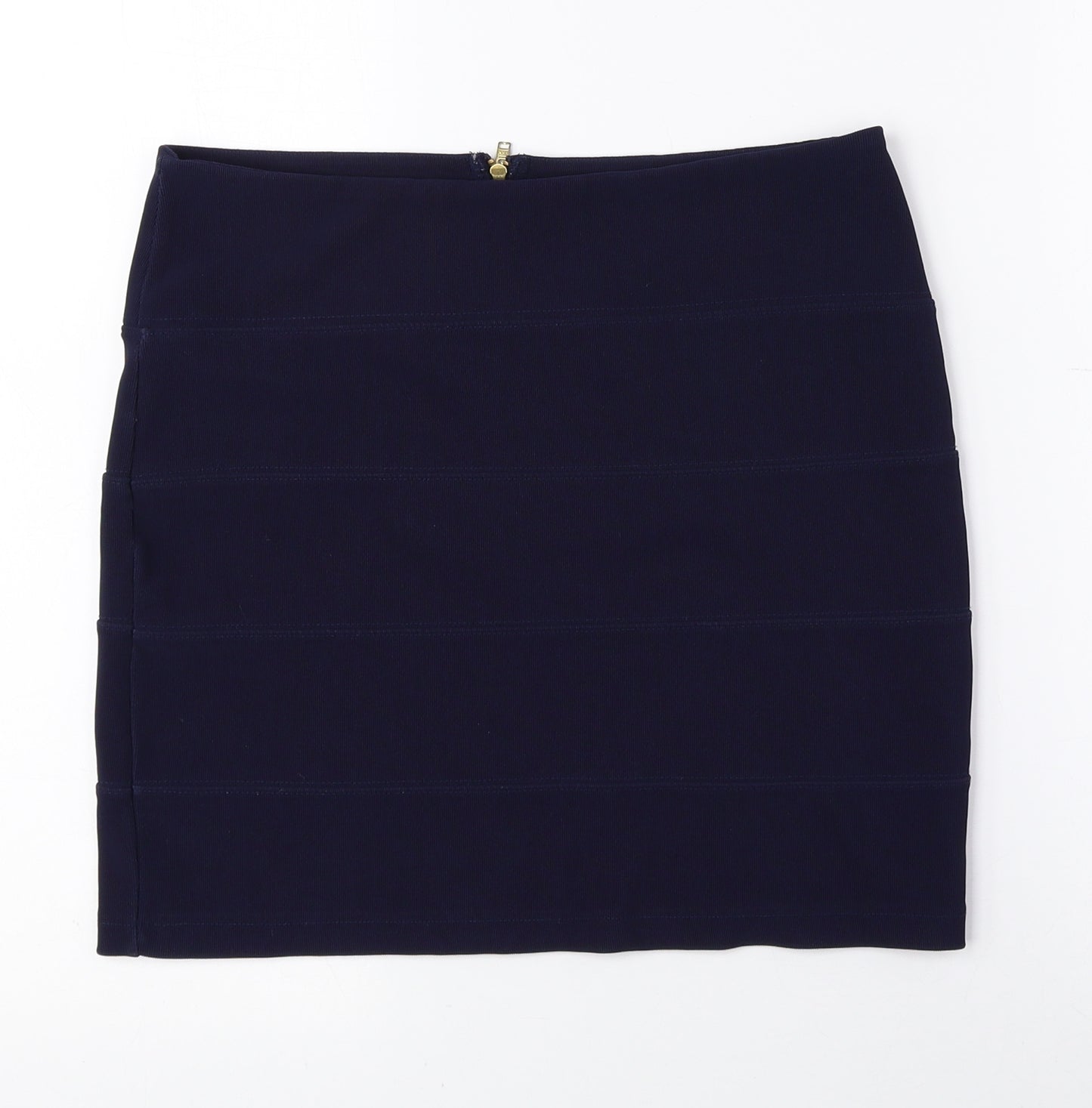 Topshop Womens Blue Polyester Bandage Skirt Size 12 Zip