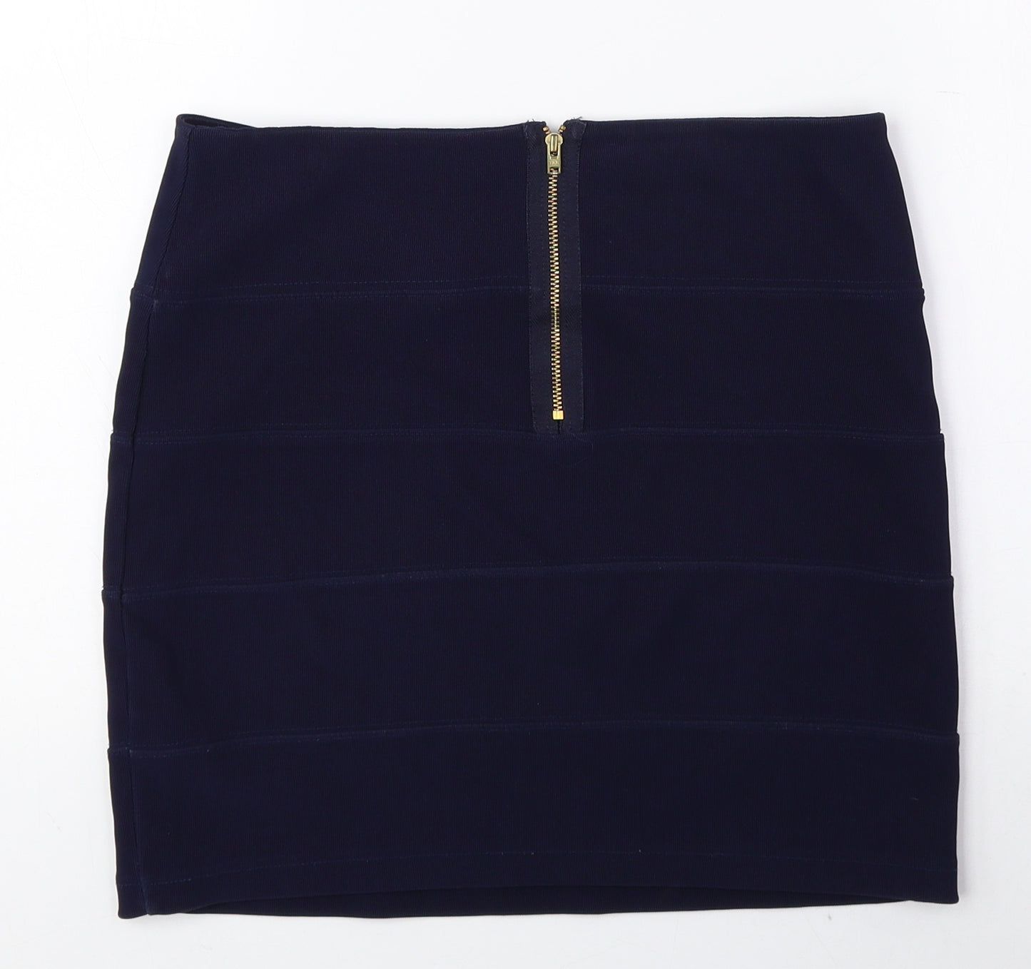 Topshop Womens Blue Polyester Bandage Skirt Size 12 Zip