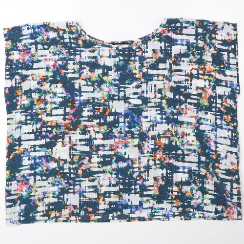 Warehouse Womens Multicoloured Geometric Polyester Basic Blouse Size 10 Round Neck