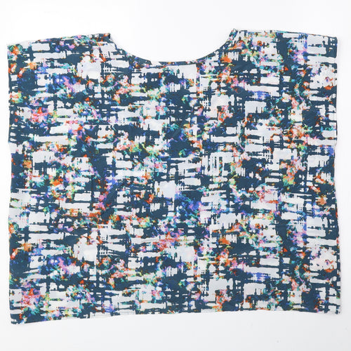 Warehouse Womens Multicoloured Geometric Polyester Basic Blouse Size 10 Round Neck