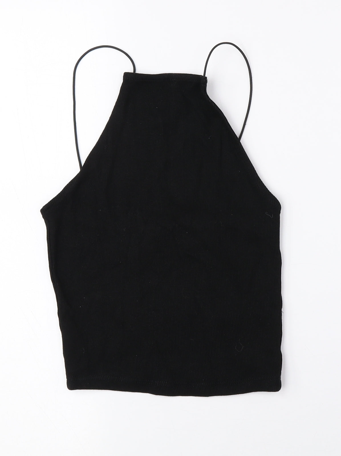 Zara Womens Black Cotton Cropped Tank Size S Square Neck