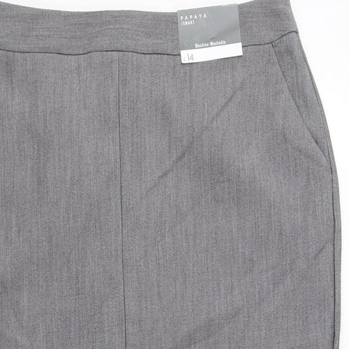 Papaya Womens Grey Polyester Straight & Pencil Skirt Size 12 Zip