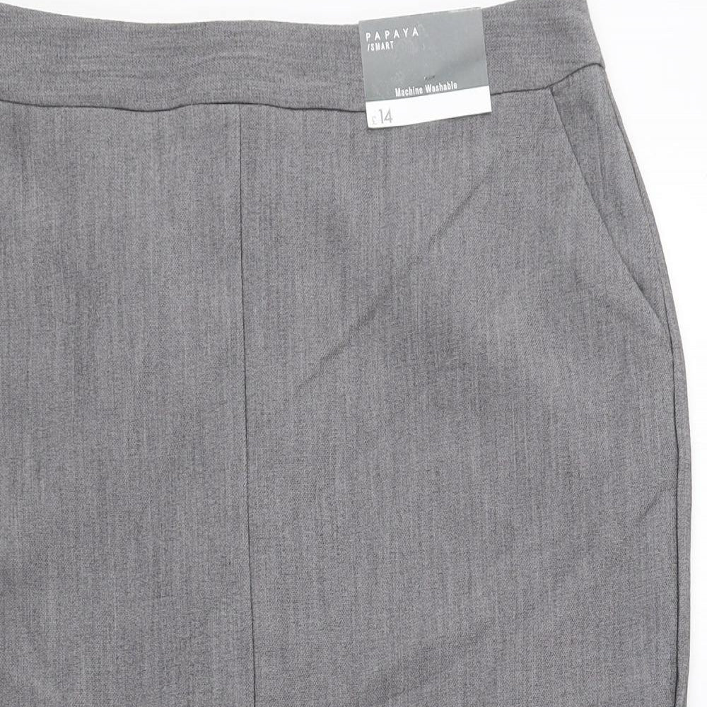 Papaya Womens Grey Polyester Straight & Pencil Skirt Size 12 Zip