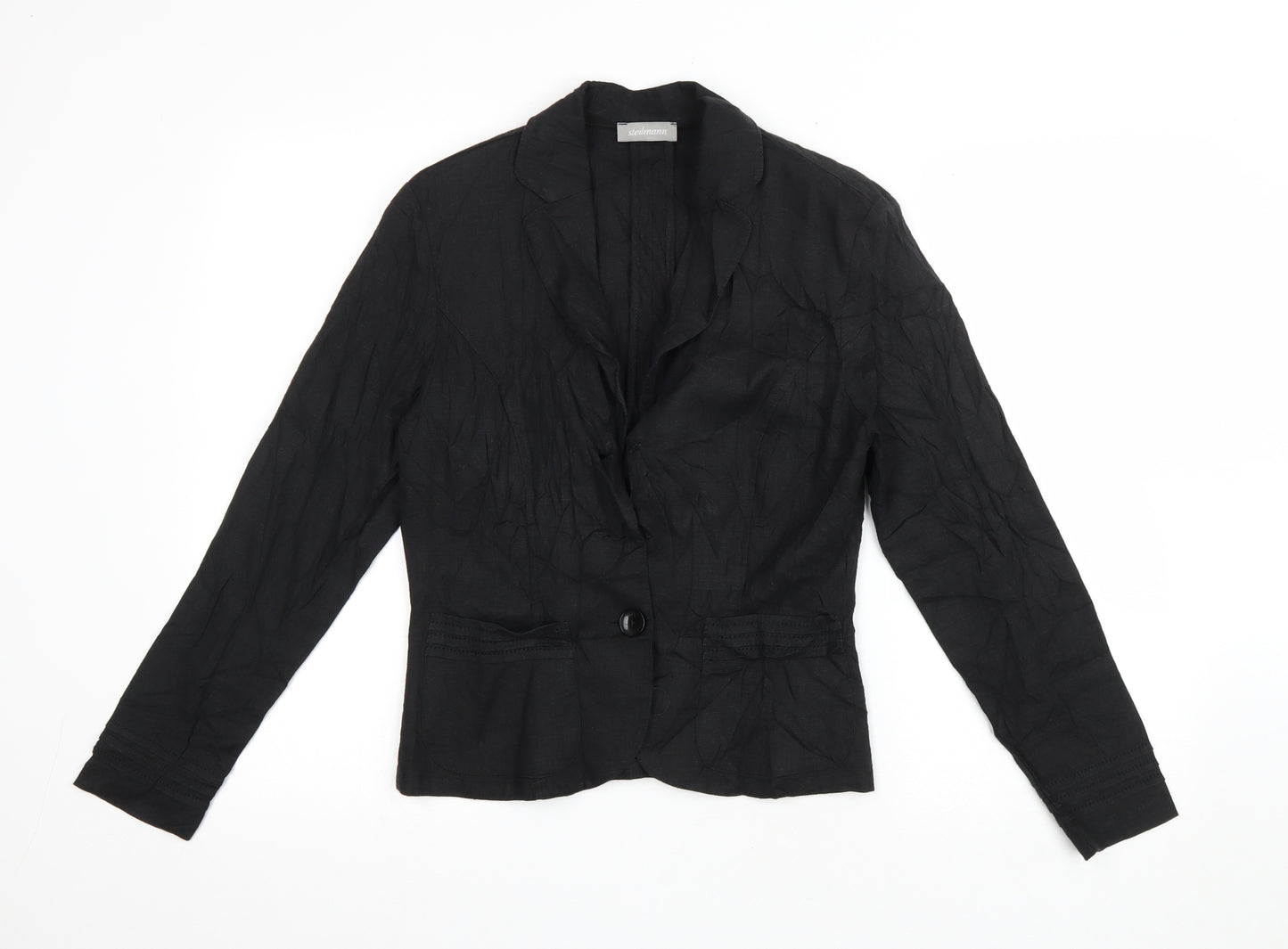 Steilmann Womens Black Jacket Blazer Size 6 Button