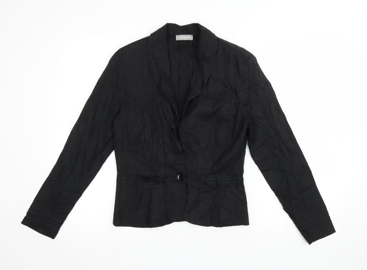Steilmann Womens Black Jacket Blazer Size 6 Button
