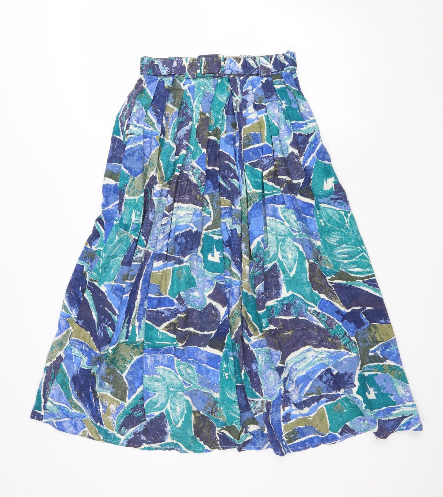 Richards Womens Multicoloured Geometric Viscose Flare Skirt Size 10 Zip - Belted