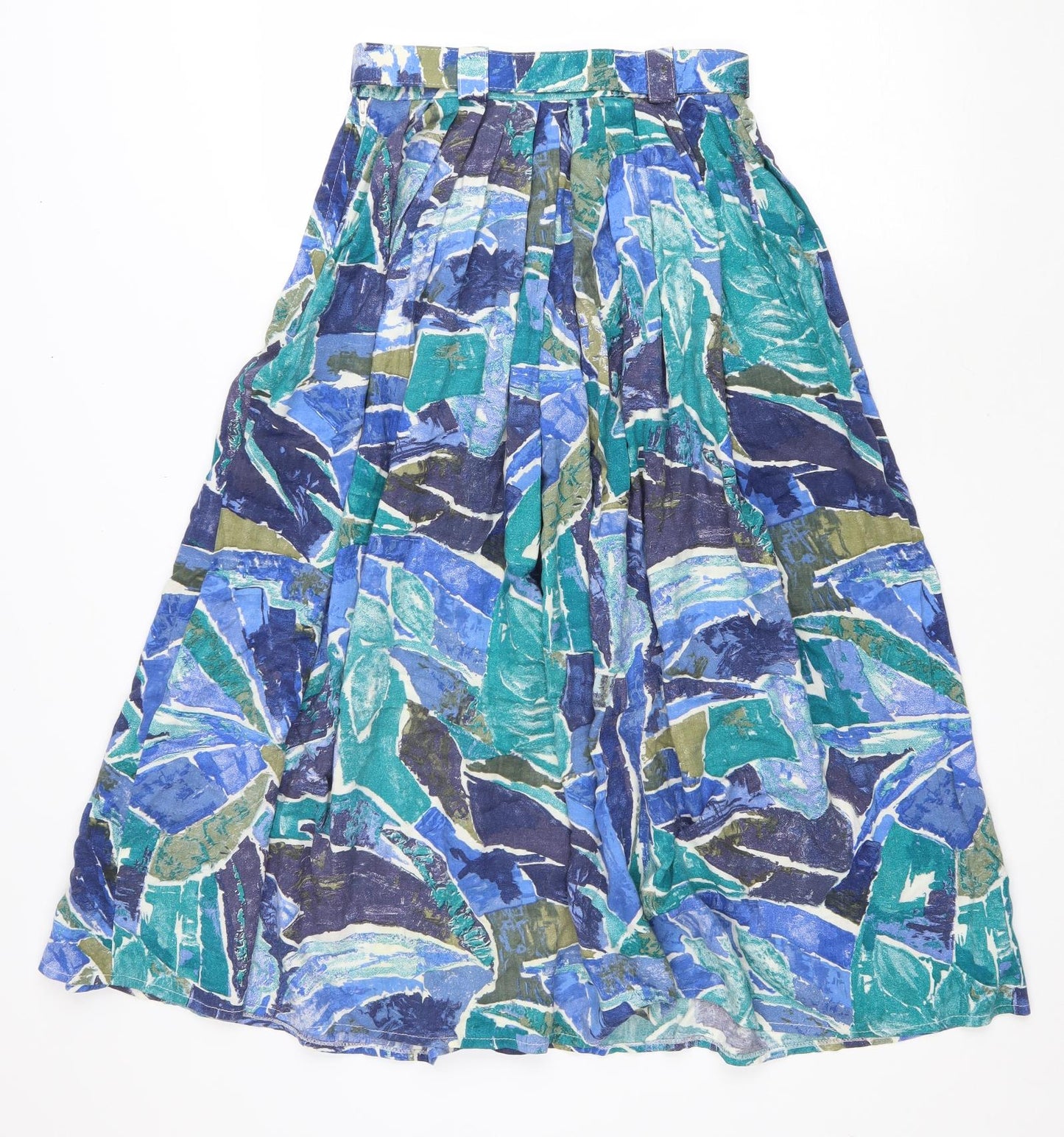 Richards Womens Multicoloured Geometric Viscose Flare Skirt Size 10 Zip - Belted